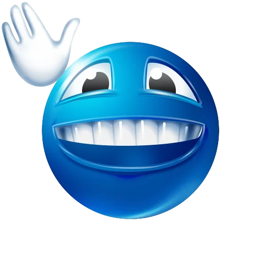 Стикер blue emoji
