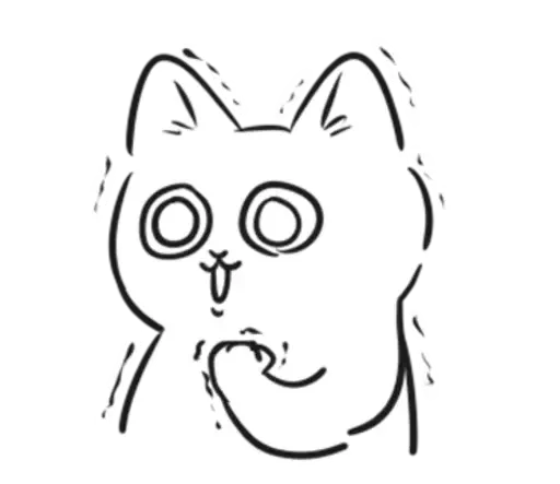 Стикер чб cat