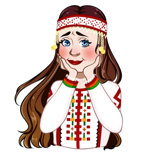 Стикер Русская девушка
