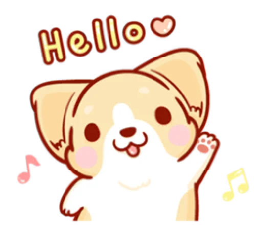 Стикер corgi in-love