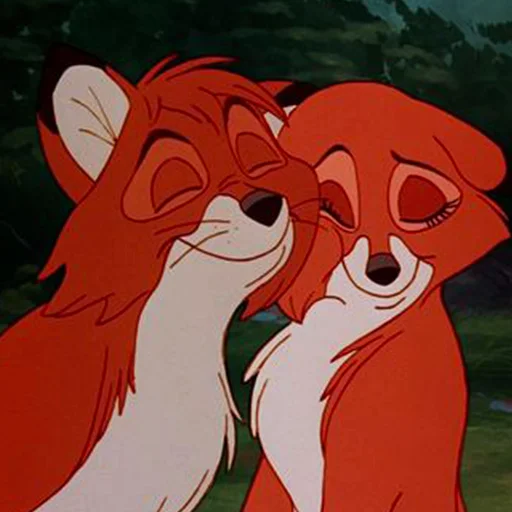 Стикер cute foxes