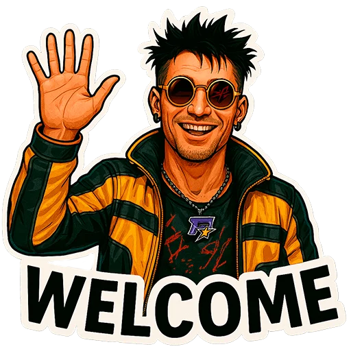 Стикер cyberpunk drawer