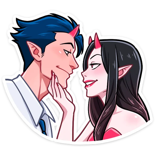 Стикер Дьявол и Дьяволица