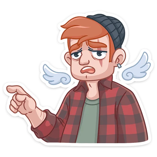 Стикер Разочарованный Амур