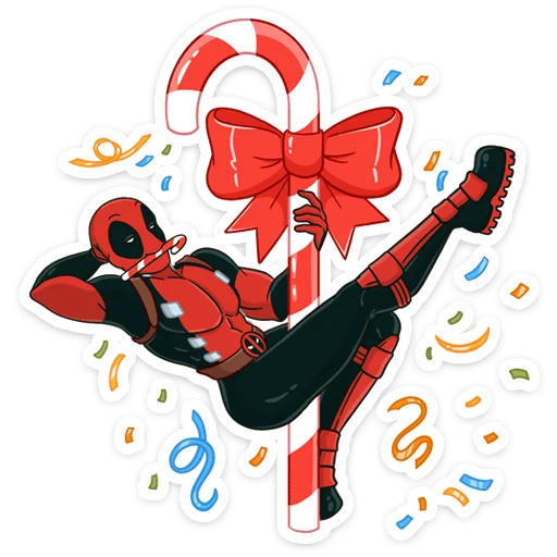 Стикер Дэдпул и Новый год
