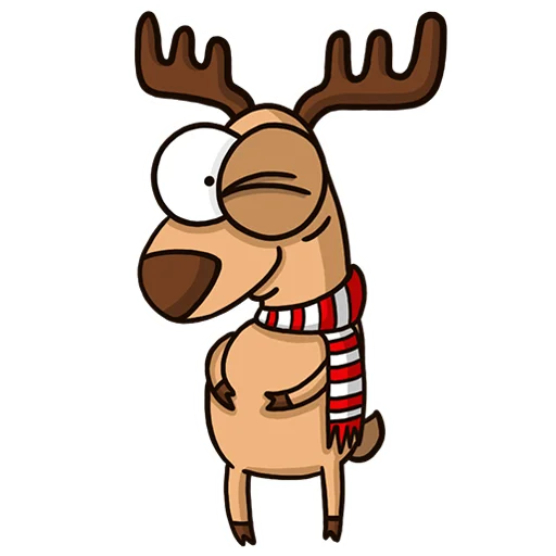 Стикер Новогодний олень