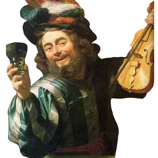 Стикер Smiling art Gerrit van Honthorst