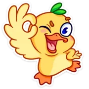 Стикер Утёнок Кряк