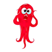 Стикер Красный Осьминожка