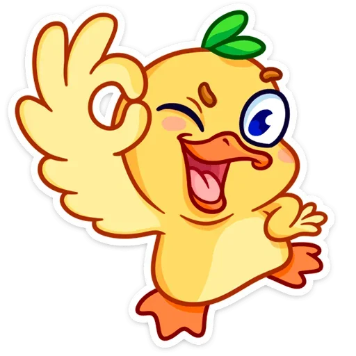 Стикер Утенок Кряк