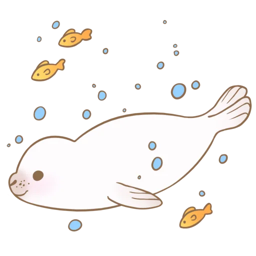 Стикер Little white seal