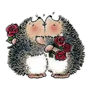 Стикер Влюбленный ёжик