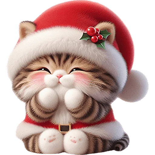 Стикер Новогодний котик
