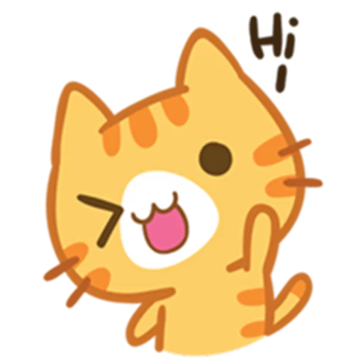 Стикер What does the cat say ... Meow