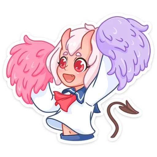 Стикер Школьница Они-тян