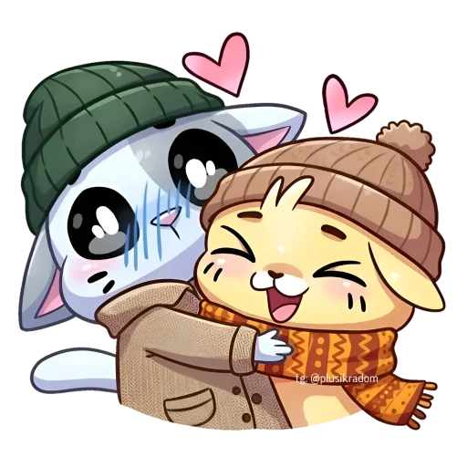 Стикер Осенние Бисквит и Ванилька