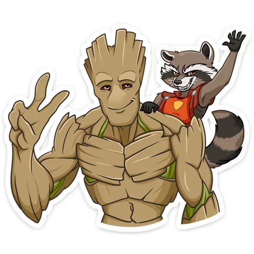 Стикер Ракета и Грут