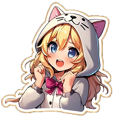Стикер Snow Peach Kitty