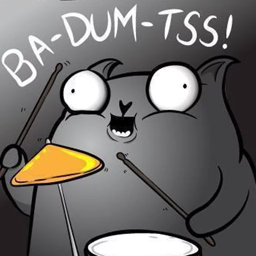 Стикер Кот стендапер