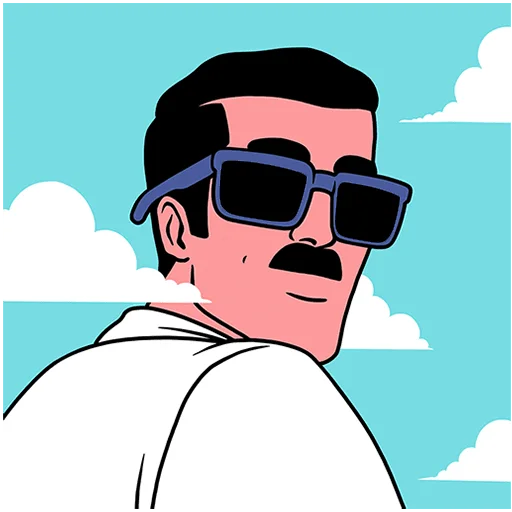 Стикер Супергерои носят усы Без Текста