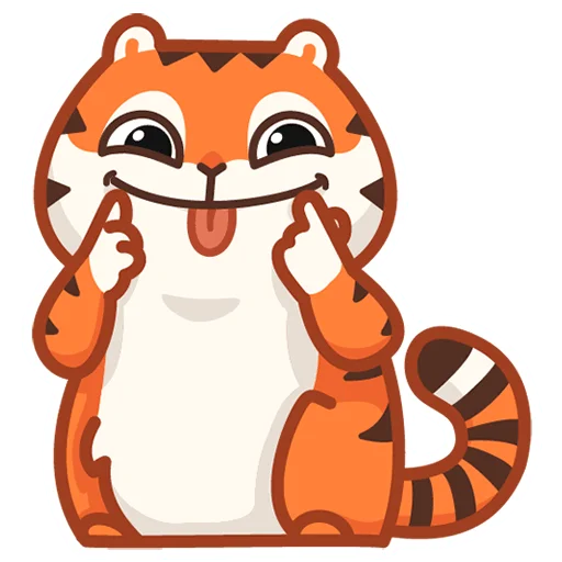 Стикер Тигрёнок Персик