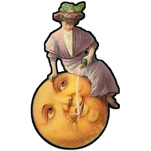 Стикер Moons from vintage postcards