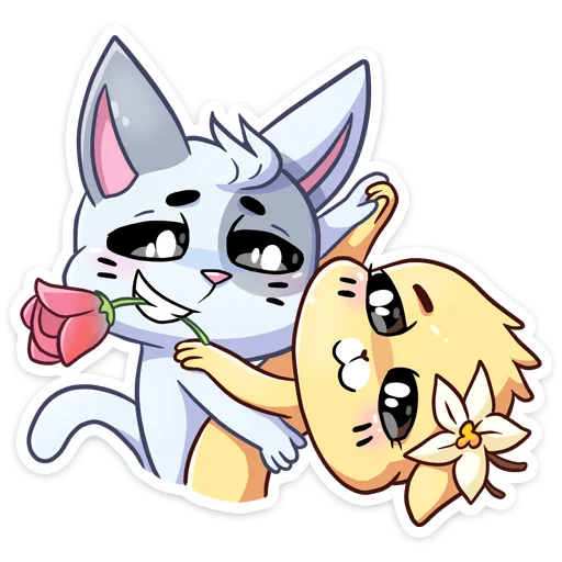 Стикер Бисквит и Ванилька вместе навсегда